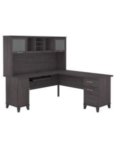 Bush Furniture Somerset 72inW L-Shaped Desk With Hutch, Storm Gray, Standard Delivery