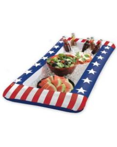 Amscan Patriotic Stars And Stripes Inflatable Cooler, 4-1/2inH x 24inW x 50inD, Red/White/Blue