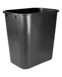 Sparco Rectangular Wastebasket - 7 gal Capacity - Rectangular - 15in Height x 14.5in Width x 10.5in Depth - Polyethylene - Black - 24 / Carton