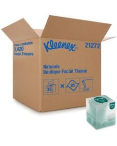 Kleenex Naturals Facial Tissue, Boutique Box, 95 Sheets Per Box, Case Of 36 Boxes