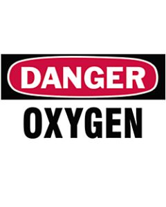 Gas Cylinder Lockout Labels, Danger Oxygen Gas, 5 in W x 3 in H, White/Red