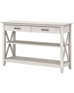 Bush Furniture Key West Console Table With Drawers And Shelves, Linen White Oak, Standard Delivery
