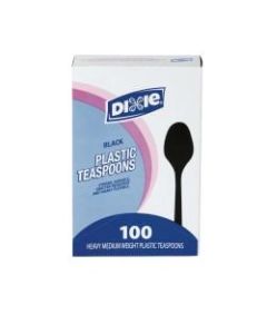 Dixie Medium-Weight Utensils, Spoons, Black, Box Of 100