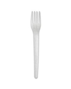 Eco-Products 6in Plantware High-Heat Disposable Forks, Pearl White, Box Of 1000