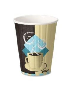 Solo Paper Hot Cups With Lids, 12 Oz., Assorted Colors, Pack Of 52