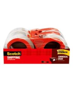 Scotch Commercial Grade Packing Tape With Dispensers, 1-7/8in x 54.6 Yd., Clear, Pack Of 4 Rolls