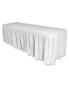 Genuine Joe Nonwoven Table Skirts - 14 ft Length x 29in Width - Adhesive Backing - Polyester - White - 6 / Carton