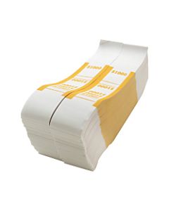 Sparco Kraft Paper ABA Bill Straps, $1,000, White/Yellow, Box Of 1,000