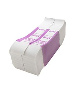 Sparco Kraft Paper ABA Bill Straps, $2,000, Violet/White, Box Of 1,000