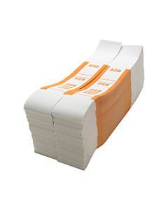 Sparco White Kraft ABA Bill Straps, $50, Orange/White, Box Of 1,000