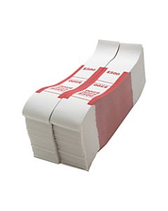 Sparco White Kraft ABA Bill Straps, $500, Red/White, Box Of 1,000