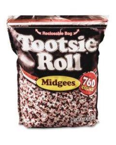 Tootsie Roll Midgees Candy - Assorted - Individually Wrapped, Resealable Container - 5 lb - 1 Bag - 760 Per Bag