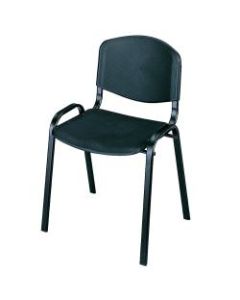 Safco Stack Chairs, Black, Set Of 4