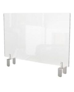 Ghent Partition Extender, Attached Clamp, 24inH x 24inW x 3-7/8inD, Clear