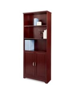 Realspace Magellan 72inH 5-Shelf Bookcase With Doors, Classic Cherry