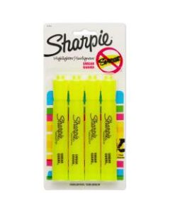 Sharpie Accent Tank-Style Highlighters, Fluorescent Yellow, Pack Of 4