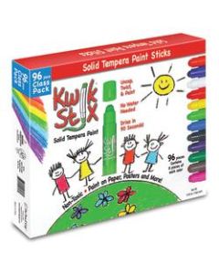 The Pencil Grip Kwik Stix Solid Tempera Paint Sticks, Assorted Colors, Pack Of 96 Sticks