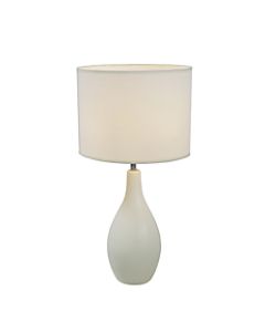 Simple Designs Bowling Pin Base Table Lamp, 19inH, Off-White Shade/Off-White Base