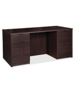 Lorell Prominence 2.0 Double Pedestal Desk, 66inW x 30inD, Espresso