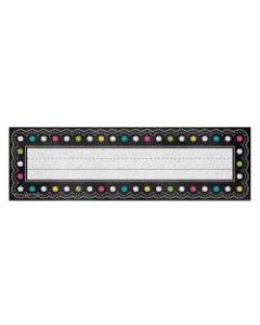 Teacher Created Resources Flat Name Plates, 3 1/2in x 11 1/2in, Chalkboard Brights, 36 Plates Per Pack, Case Of 5 Packs