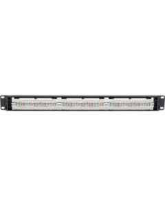 Tripp Lite Cat5 / Cat5e PoE Patch Panel 24-Port 110 568A/B RJ45 1URM TAA - 24 Port(s) - 24 x RJ-45 - 1U High - Black - 19in Wide - Rack-mountable - TAA Compliant