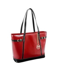 McKleinUSA Serafina Tote, 15inH x 12 1/2inW x 6inD, Red/Black