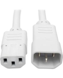 Tripp Lite 3ft Heavy Duty Power Extension Cord 15A 14 AWG C14 C13 White 3ft - For Computer, Scanner, Printer, Monitor, Power Supply, Electronic Equipment - 250 V AC Voltage Rating - 15 A Current Rating - White