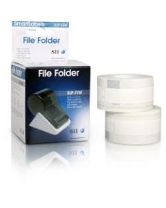 Seiko SmartLabel SLP-FLW File Folder Labels, SKPSLPFLW, 9/16in x 3-7/16in, White, Roll Of 130 Labels