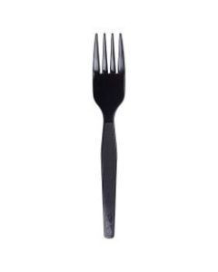 Dixie Medium-weight Disposable Forks Grab-N-Go by GP Pro - 100 / Box - 1000 Piece(s) - 1000/Carton - 1000 x Fork - Plastic, Polystyrene - Black
