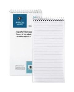 Business Source Coat Pocket-size Reporters Notebook - 70 Sheets Per Pad - Spiral - 4in x 8in - White Paper - 12 / Dozen