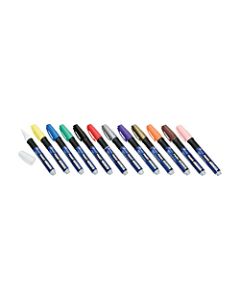 SKILCRAFT Oil-Based Paint Markers, Fiber Bullet Point, Assorted Colors, Pack Of 12 (AbilityOne 7520-01-207-4168)