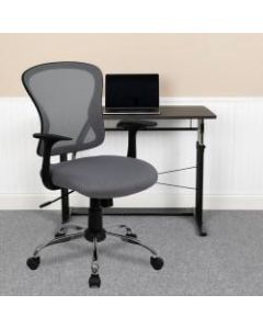 Flash Furniture Mesh Mid-Back Task Chair, Gray/Black/Chrome
