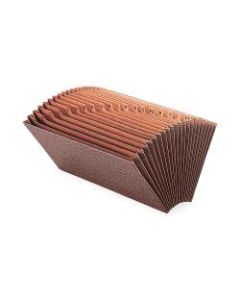 Smead Leatherlike Expanding A-Z File, 6in x 11 1/2in, 7/8in Expansion, 30% Recycled, Redrope
