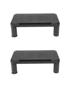 Mind Reader Monitor Stand, 4inH x 15inW x 8 1/2inD, Black, Pack Of 2 Stands
