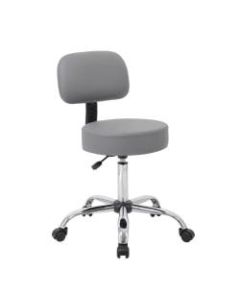 Boss Caressoft Medical Stool, With Back, Gray/Chrome