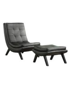 Office Star Avenue Six Tustin Lounge Chair And Ottoman Set, Black