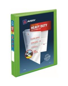Avery Heavy-Duty View 3-Ring Binder With Locking One-Touch EZD Rings, 1in D-Rings, 42% Recycled, Chartreuse