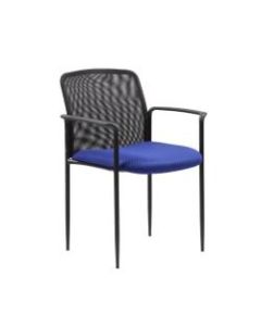 Boss Office Products Stackable Mesh Guest Chair, Blue/Black