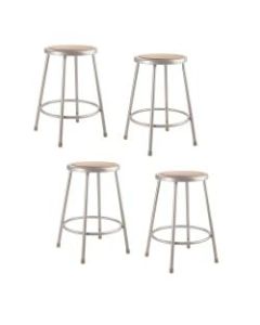 National Public Seating Hardboard Stools, 24inH, Gray, Set of 4