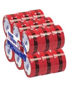 Tape Logic Rejected Preprinted Carton Sealing Tape, 3in Core, 2in x 55 Yd., Black/Red, Case Of 18