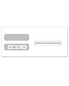 ComplyRight Double-Window Envelopes For W-2 (5210/5211) Tax Forms, Moisture-Seal, White, Pack Of 100 Envelopes