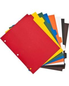 Sparco Non-Insertable Poly Indexes, 8 1/2in x 11in, 8-Tab, Assorted Colors