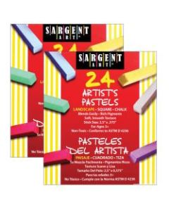 Sargent Art Artist Square Chalk Pastels, Landscape Colors, 24 Per Pack, 2 Packs
