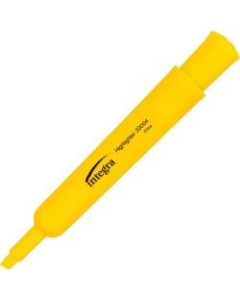 Integra Desk Highlighter - Chisel Point Style - Yellow Water Based Ink - Yellow Barrel