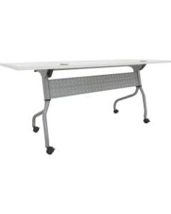 Lorell Preference Series 72inW Flip-Top Training Table, White/Silver