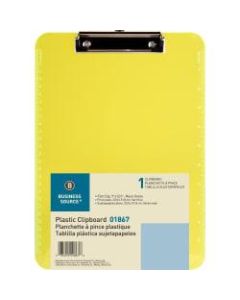 Sparco Plastic Clipboard With Flat Clip, 8 1/2in x 11in, Neon Green