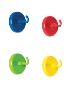 Learning Resources Super Strong Magnetic Hooks, 1 1/2in, 20 Lb, Assorted Colors, 4 Hooks Per Pack, Set Of 2 Packs