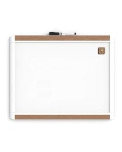 U Brands PINIT Magnetic Dry-Erase Bulletin Board, Painted Steel, 20in x 16in, White, Plastic Frame