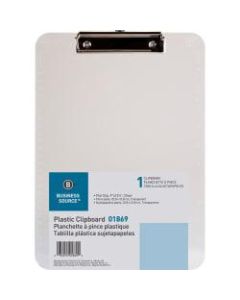 Sparco Plastic Clipboard With Flat Clip, 8 1/2in x 11in, Clear