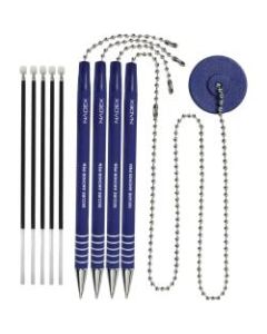 Nadex Coins NCS8-1180 4-Pack Secure Counter Ballpoint Pens (Blue) - Blue - 4 / Pack